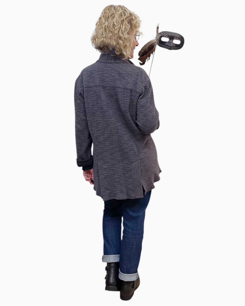 Textured Cotton Tuxedo Jacket | A-Line Four Vent Design with Vintage Buttons