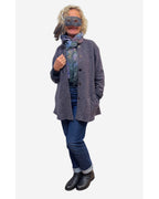 Textured Cotton Tuxedo Jacket | A-Line Four Vent Design with Vintage Buttons