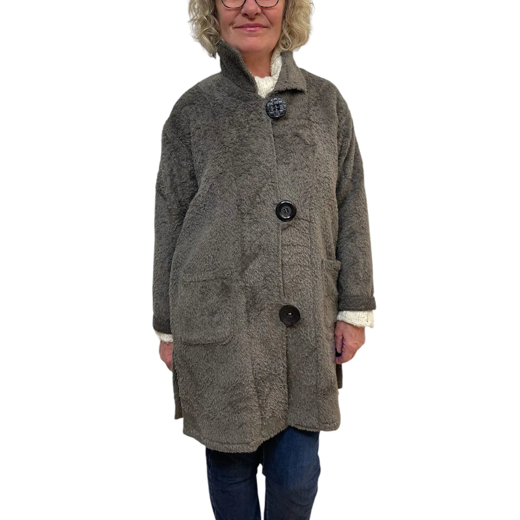 Premium Alpaca Wool Jacket | Two-Tone Luxury Cold Weather Fashion