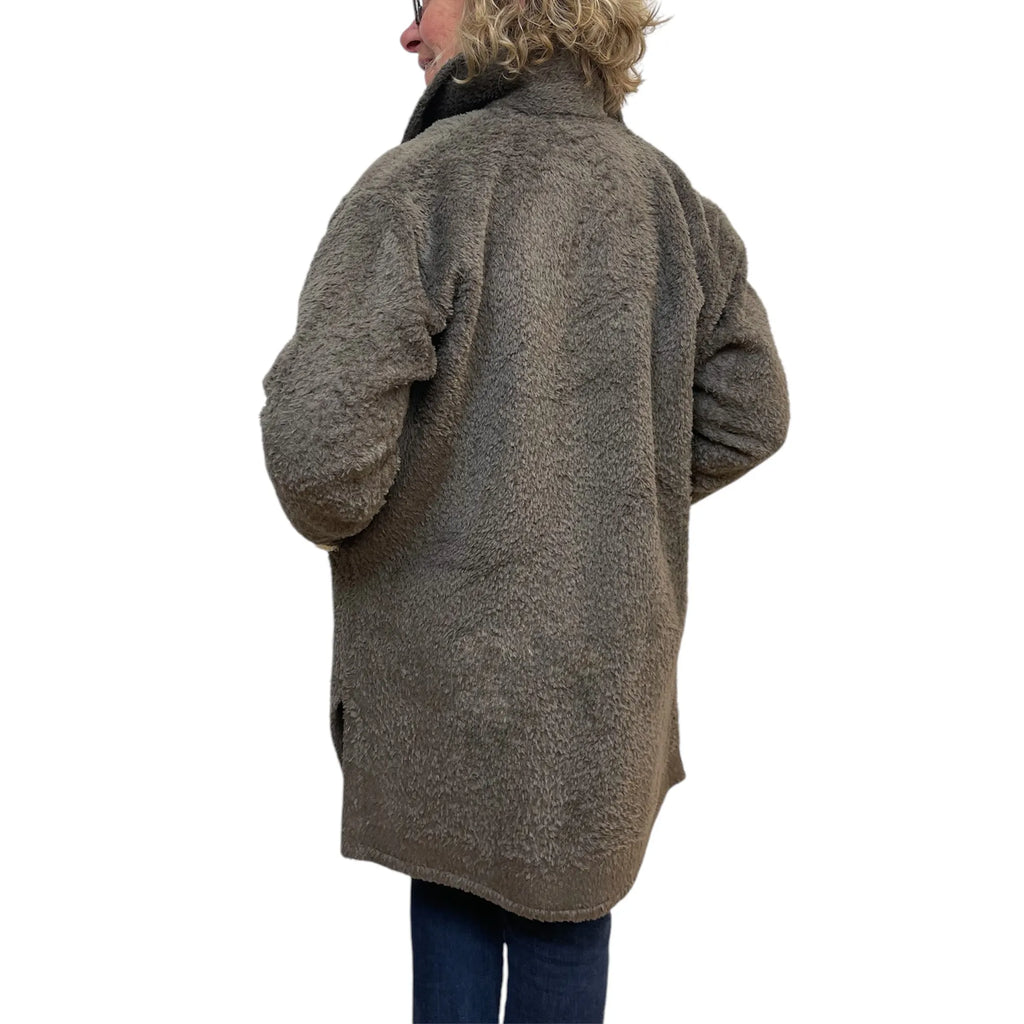 Premium Alpaca Wool Jacket | Two-Tone Luxury Cold Weather Fashion