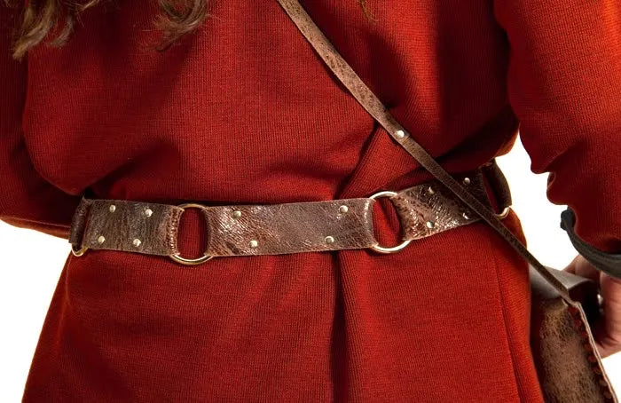 Antique Distressed Leather Belt - Five Ring Sustainable Design