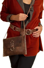 Antique Distressed Leather Belt - Five Ring Sustainable Design