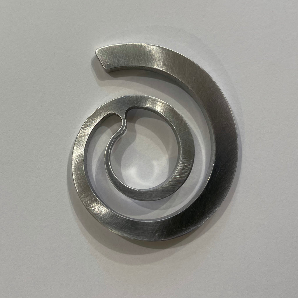 Stainless steel scarf knot, modern brushed stainless steel knot brooch.