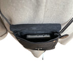 Handcrafted Black Cowhide Cell Phone Crossbody Bag