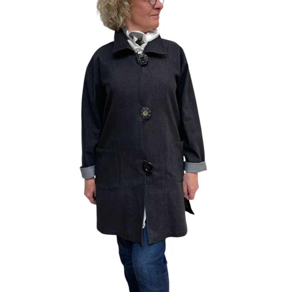 Black Denim Jacket Women’s Lycra Outerwear