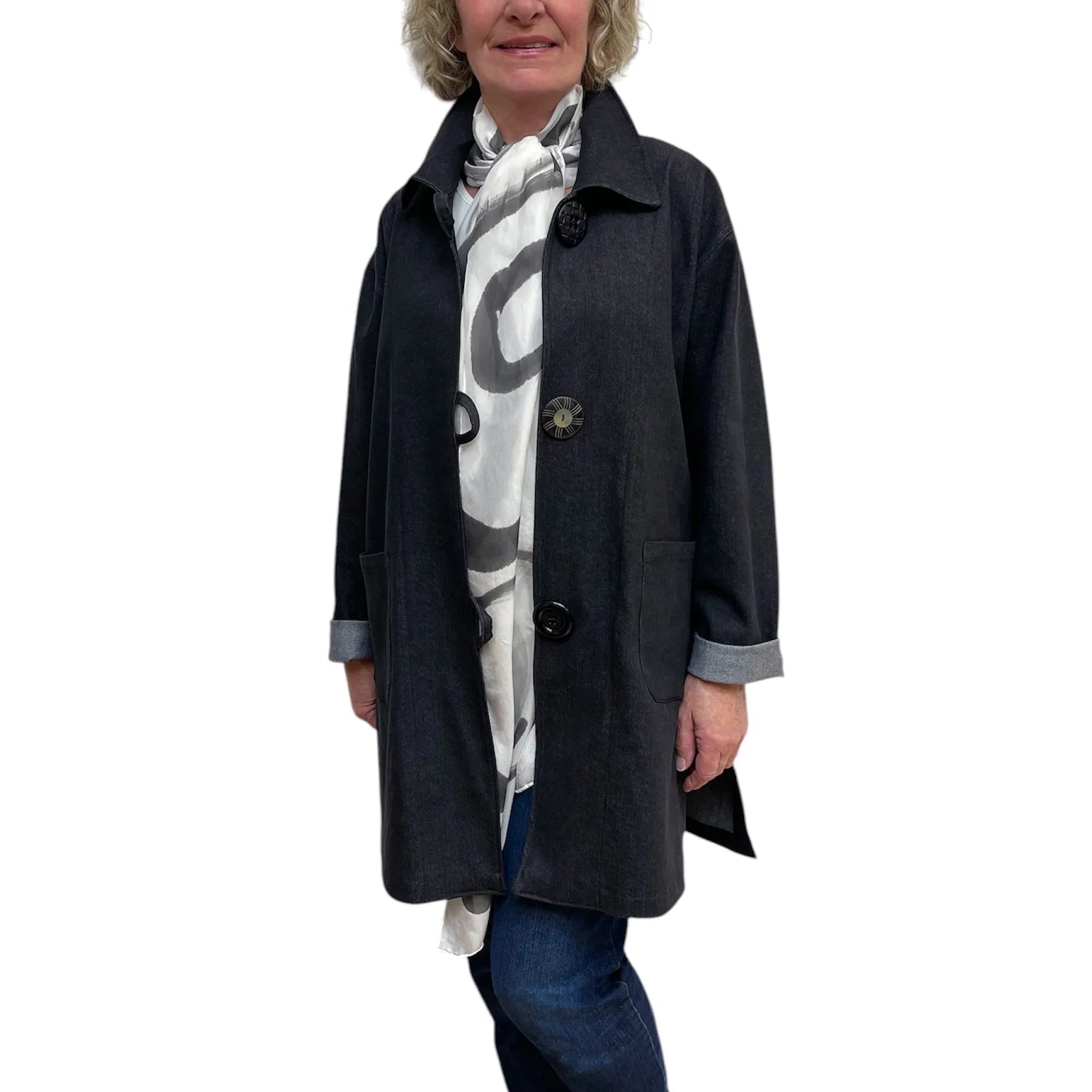 Black Denim Jacket Women’s Lycra Outerwear