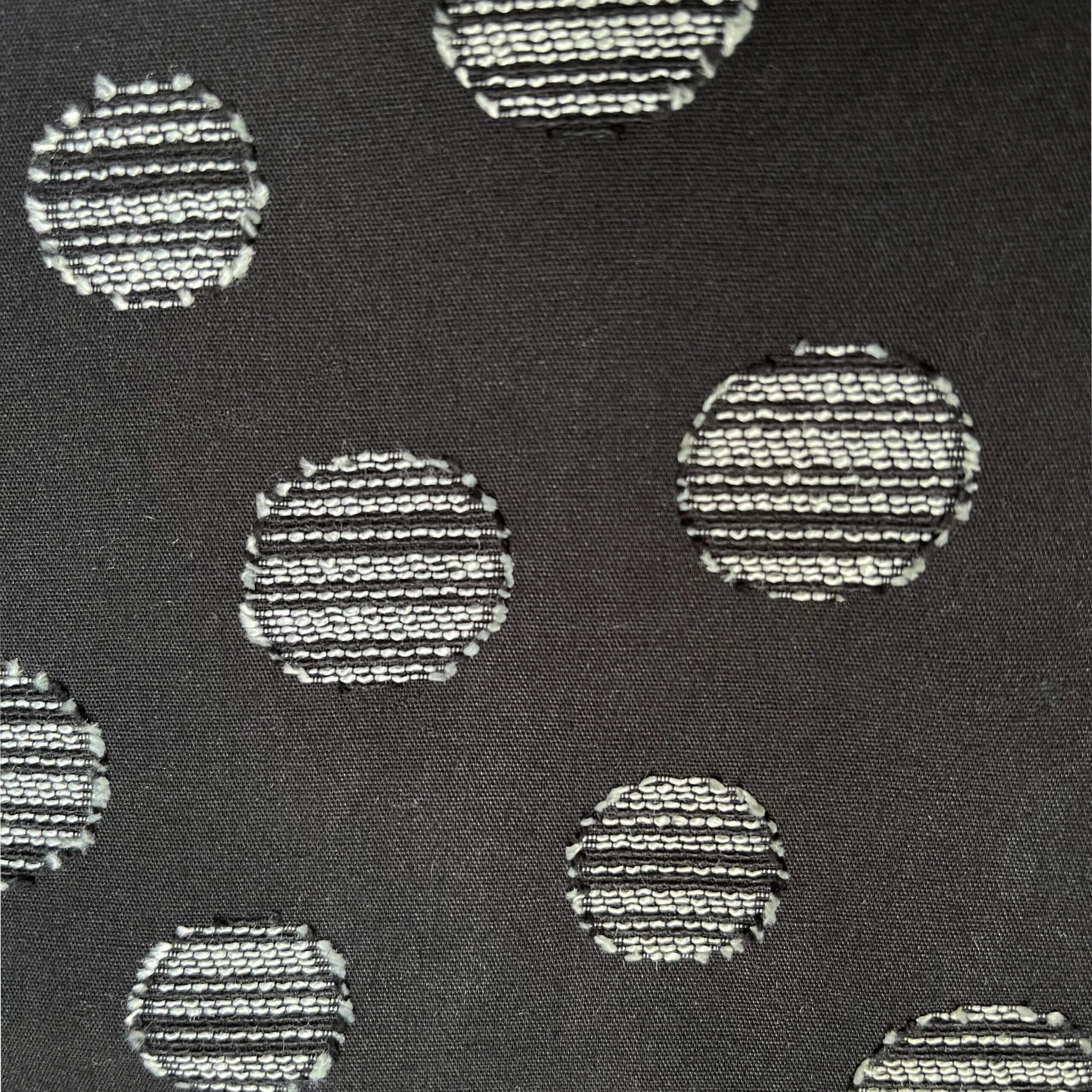 Black Cotton with Grey Dots Big Shirt - Button-Up with Vintage Buttons