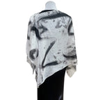 Black Hand Painted Silk Poncho: Wearable Art from Seattle