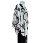 Black Hand Painted Silk Poncho: Wearable Art from Seattle