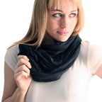 Elegant Black Silk Infinity Scarf - Versatile 88" Loop
