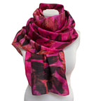 Pink silk scarf: Black walnut eco print