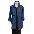 Denim Trench Jacket | Vintage Buttons | High Collar