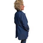 Denim Trench Jacket | Vintage Buttons | High Collar