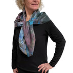 Black Walnut Eco-Print Silk Poncho - Seattle Handmade