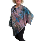 Black Walnut Eco-Print Silk Poncho - Seattle Handmade