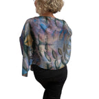 Black Walnut Eco-Print Silk Poncho - Seattle Handmade