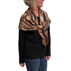 Black Walnut Silk Poncho: Eco-Print Art Wear