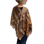 Black Walnut Silk Poncho: Eco-Print Art Wear