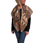Black Walnut Silk Poncho: Eco-Print Art Wear