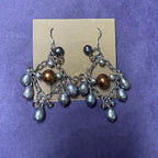 Sterling Silver Pearl & Crystal Chandelier Earrings | Wedding Jewelry