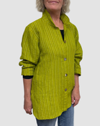 Hand-Dyed Chartreuse Linen Big Shirt