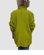 Hand-Dyed Chartreuse Linen Big Shirt