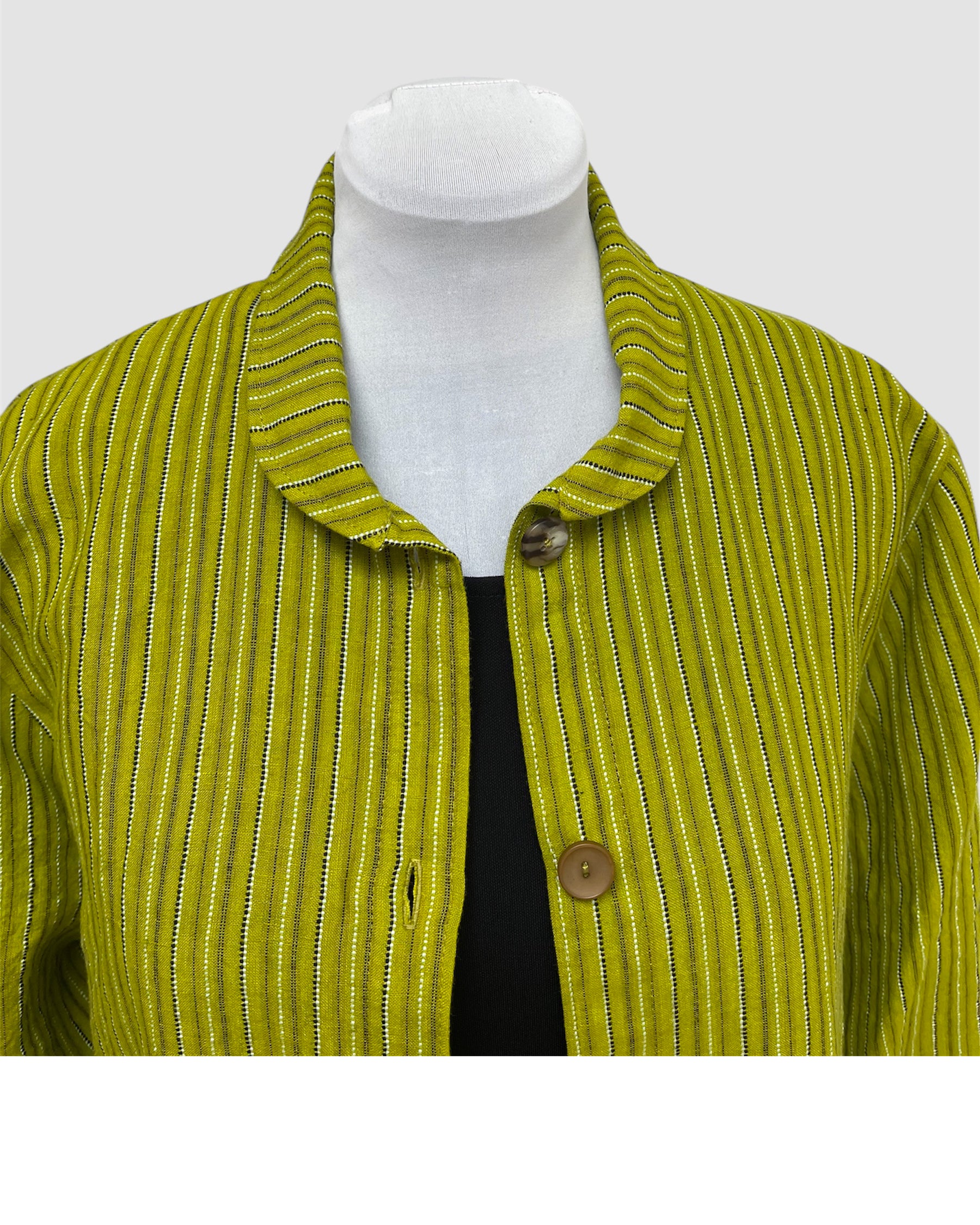 Hand-Dyed Chartreuse Linen Big Shirt