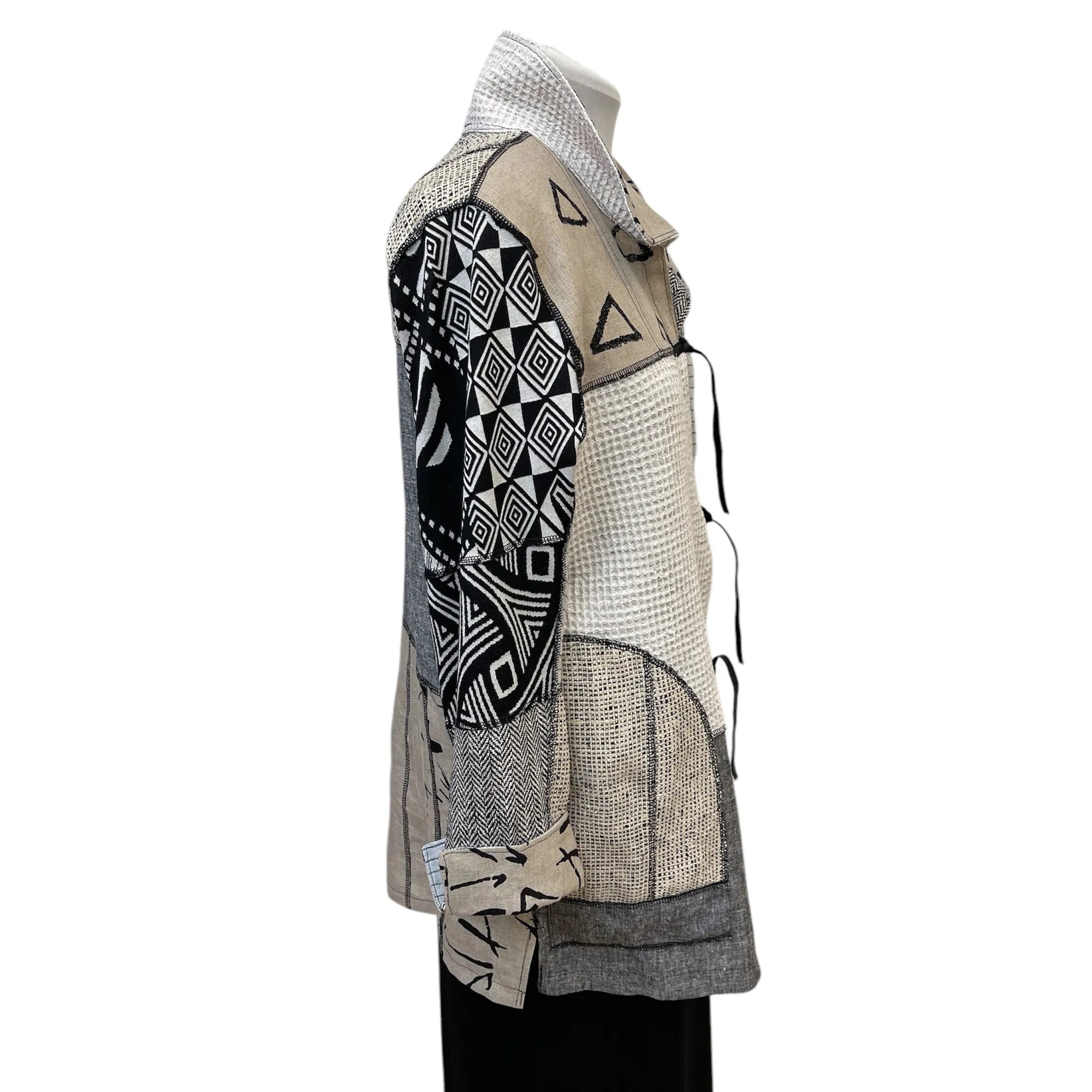 Luxury Upcycled Abstract Print Jacket | Sustainable Slow Fashion
