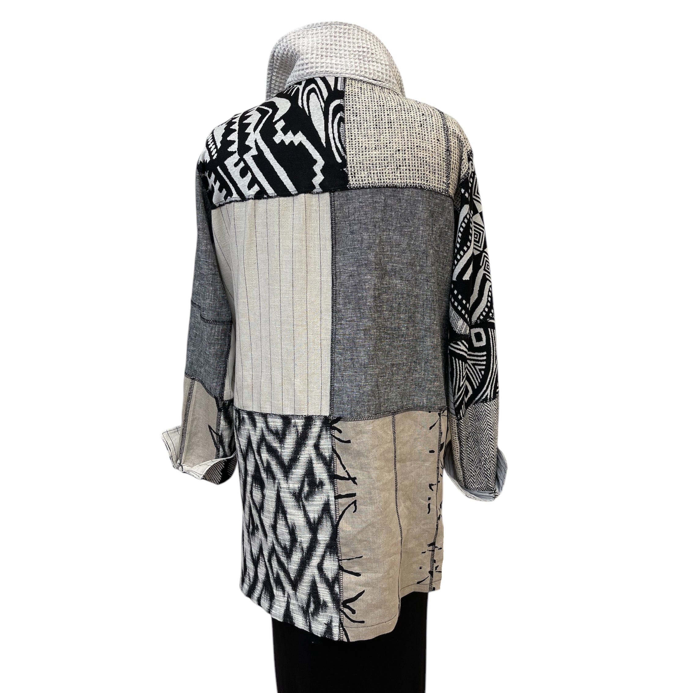 Luxury Upcycled Abstract Print Jacket | Sustainable Slow Fashion