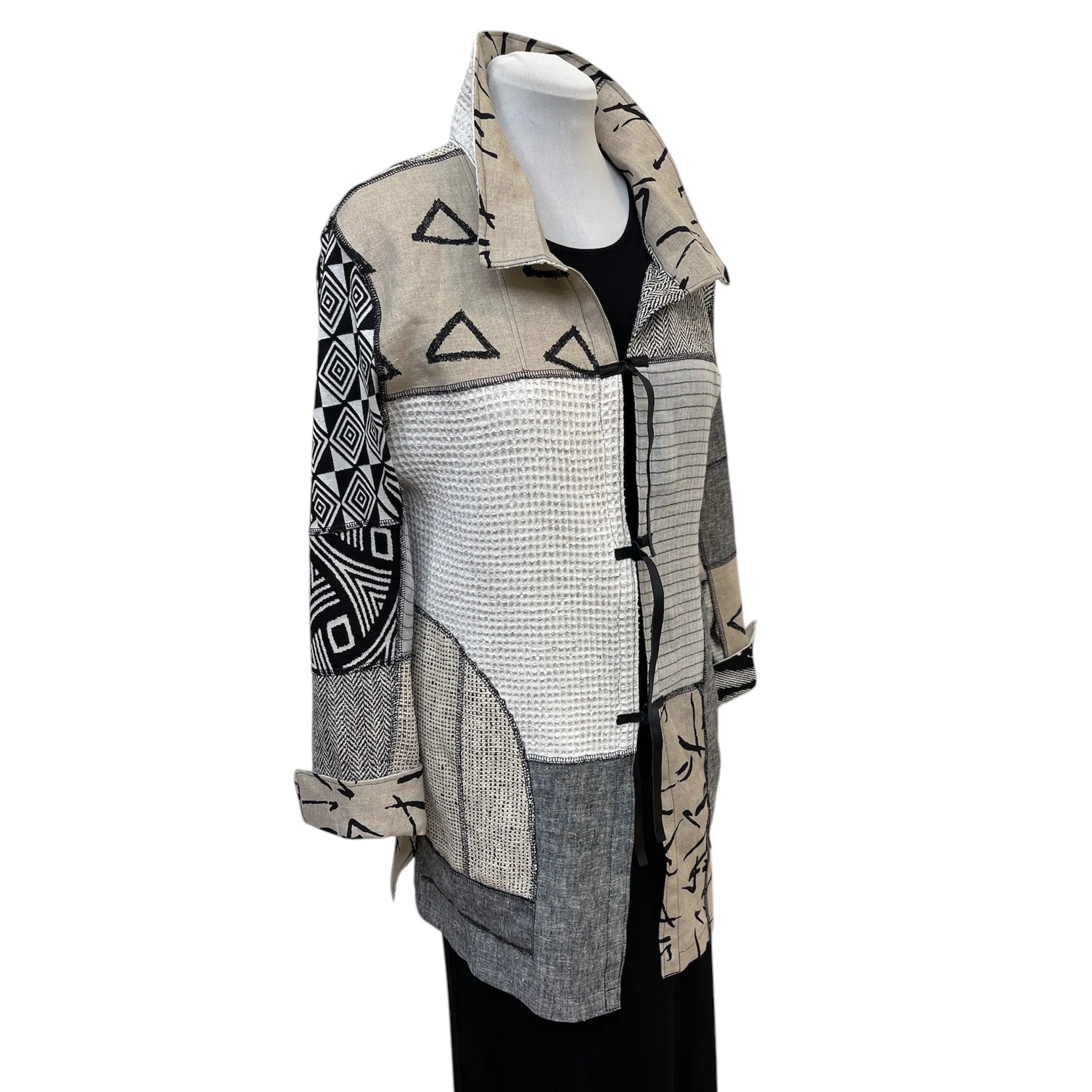 Luxury Upcycled Abstract Print Jacket | Sustainable Slow Fashion