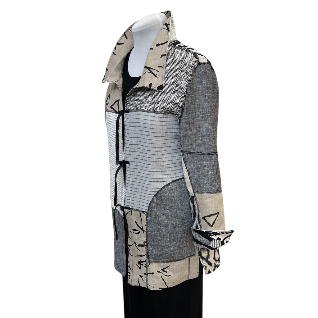 Luxury Upcycled Abstract Print Jacket | Sustainable Slow Fashion