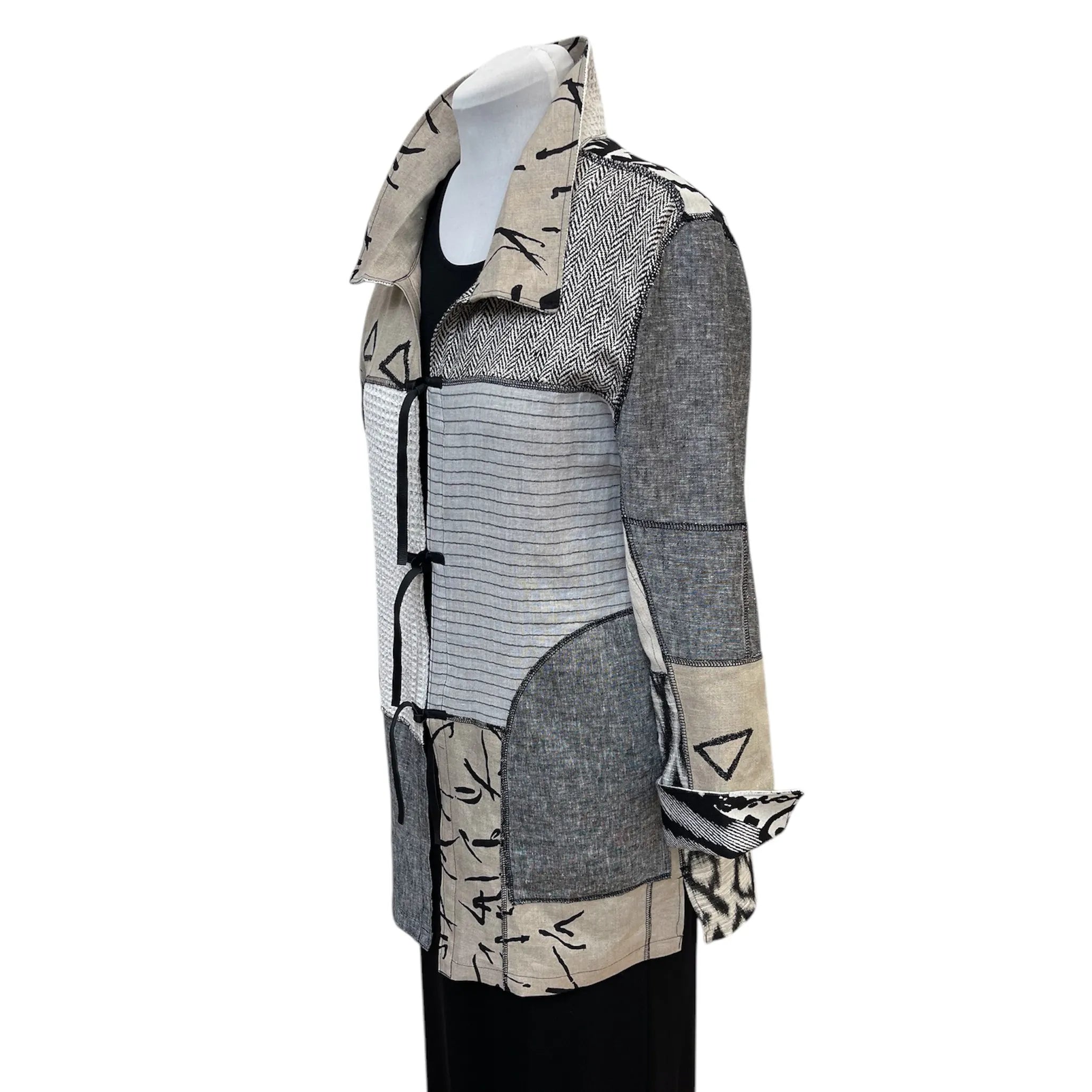 Luxury Upcycled Abstract Print Jacket | Sustainable Slow Fashion