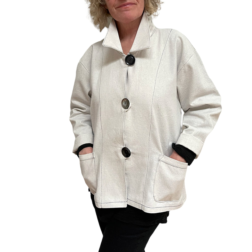 Cotton Canvas Jacket Vintage Button Durable