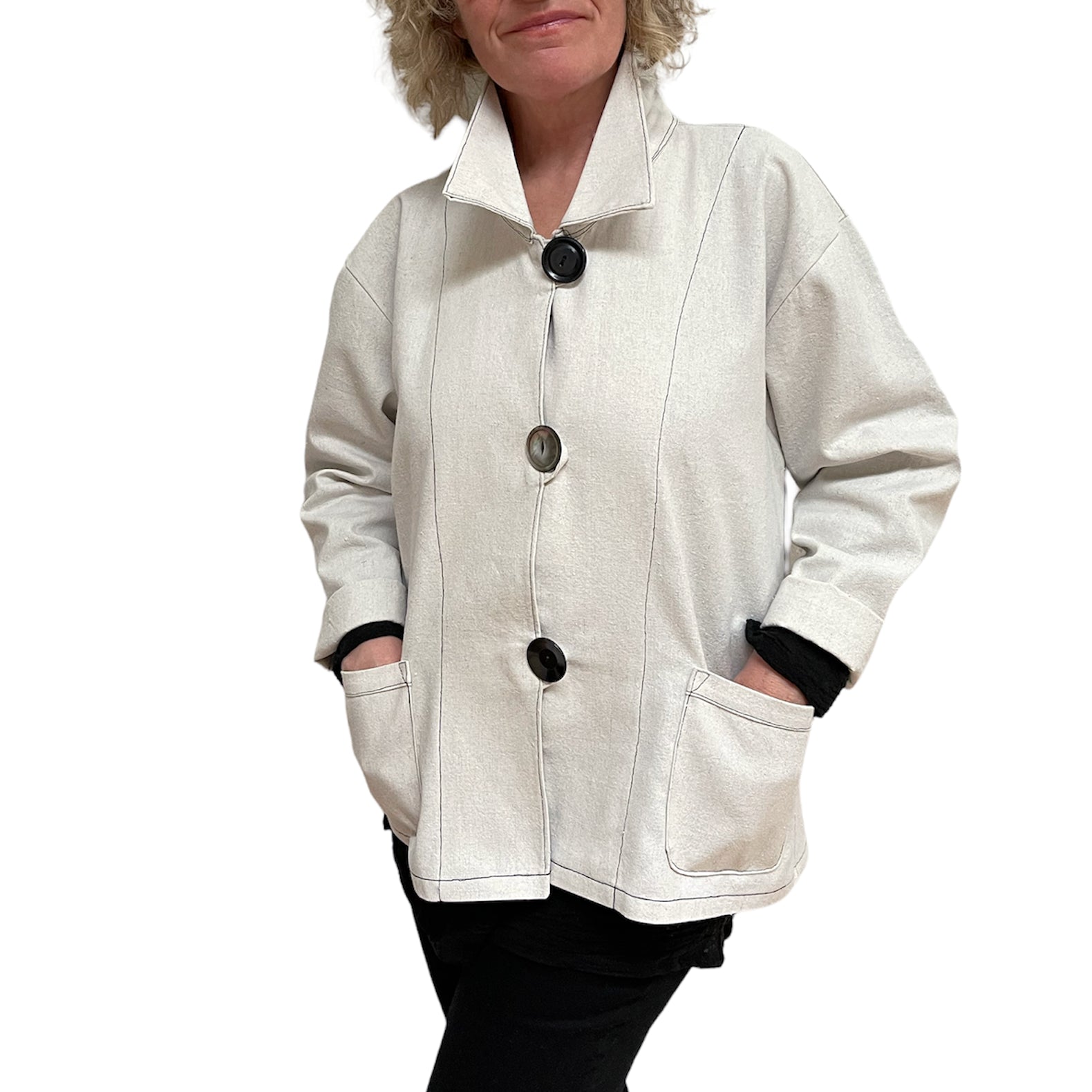 Cotton Canvas Jacket Vintage Button Durable