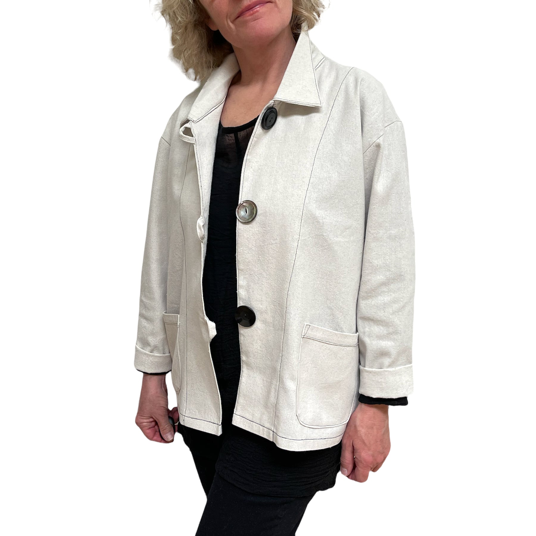 Cotton Canvas Jacket Vintage Button Durable