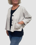 Cotton Canvas Cropped Layering Jacket