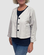 Cotton Canvas Cropped Layering Jacket