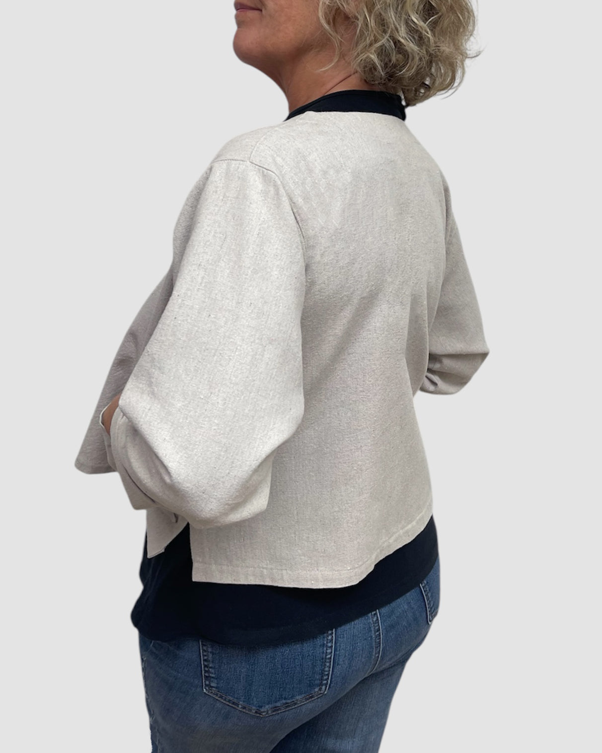 Cotton Canvas Cropped Layering Jacket