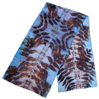 Blue Maroon Eco-Printed Silk Scarf - Black Walnut Botanical Print