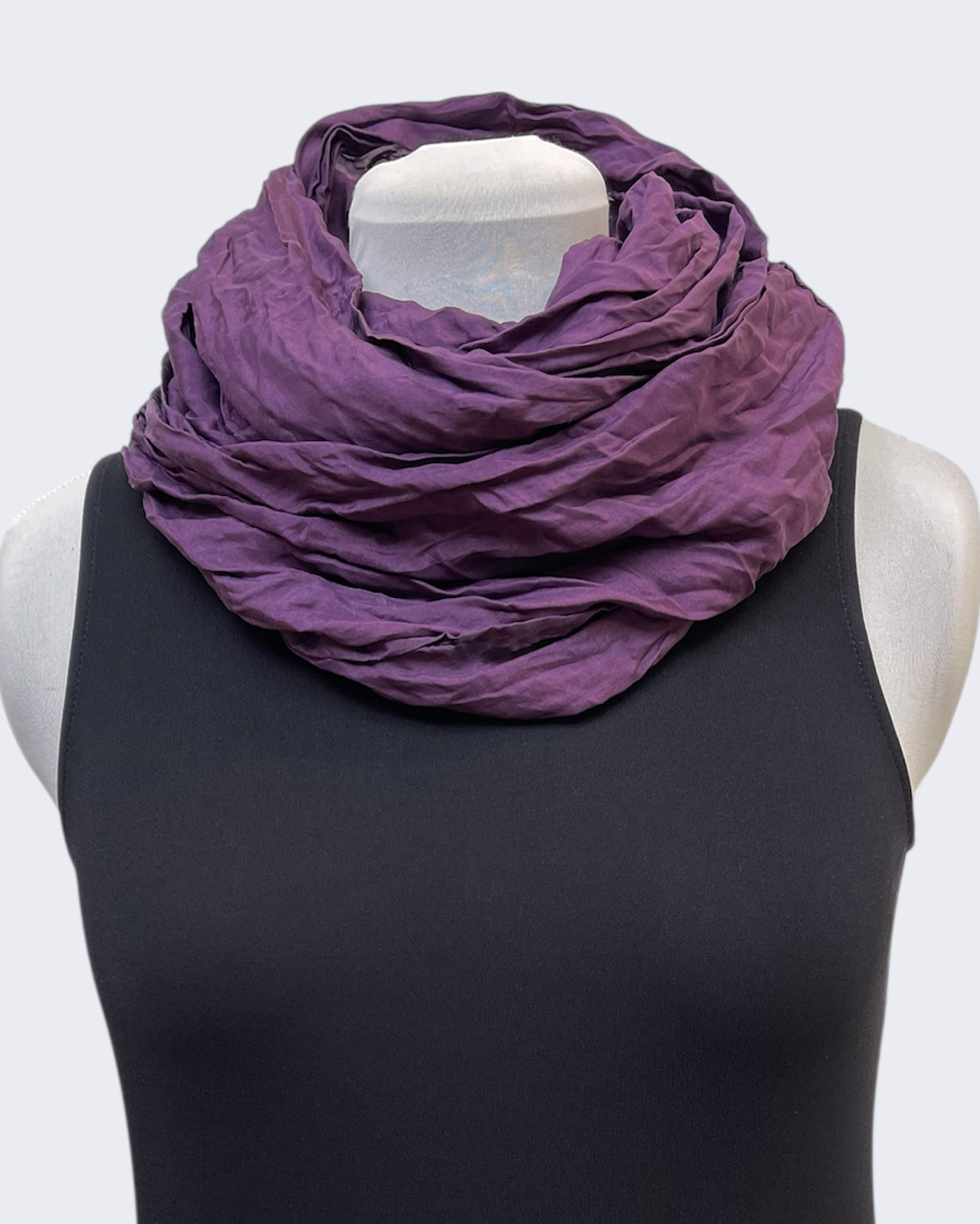 Eggplant Silk Infinity Scarf - Versatile 88" Loop