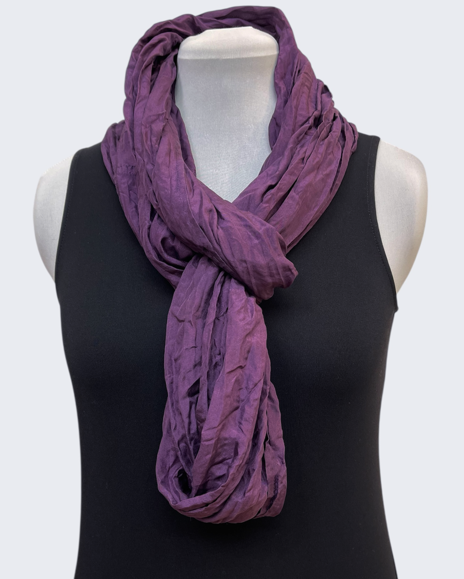 Eggplant Silk Infinity Scarf - Versatile 88" Loop