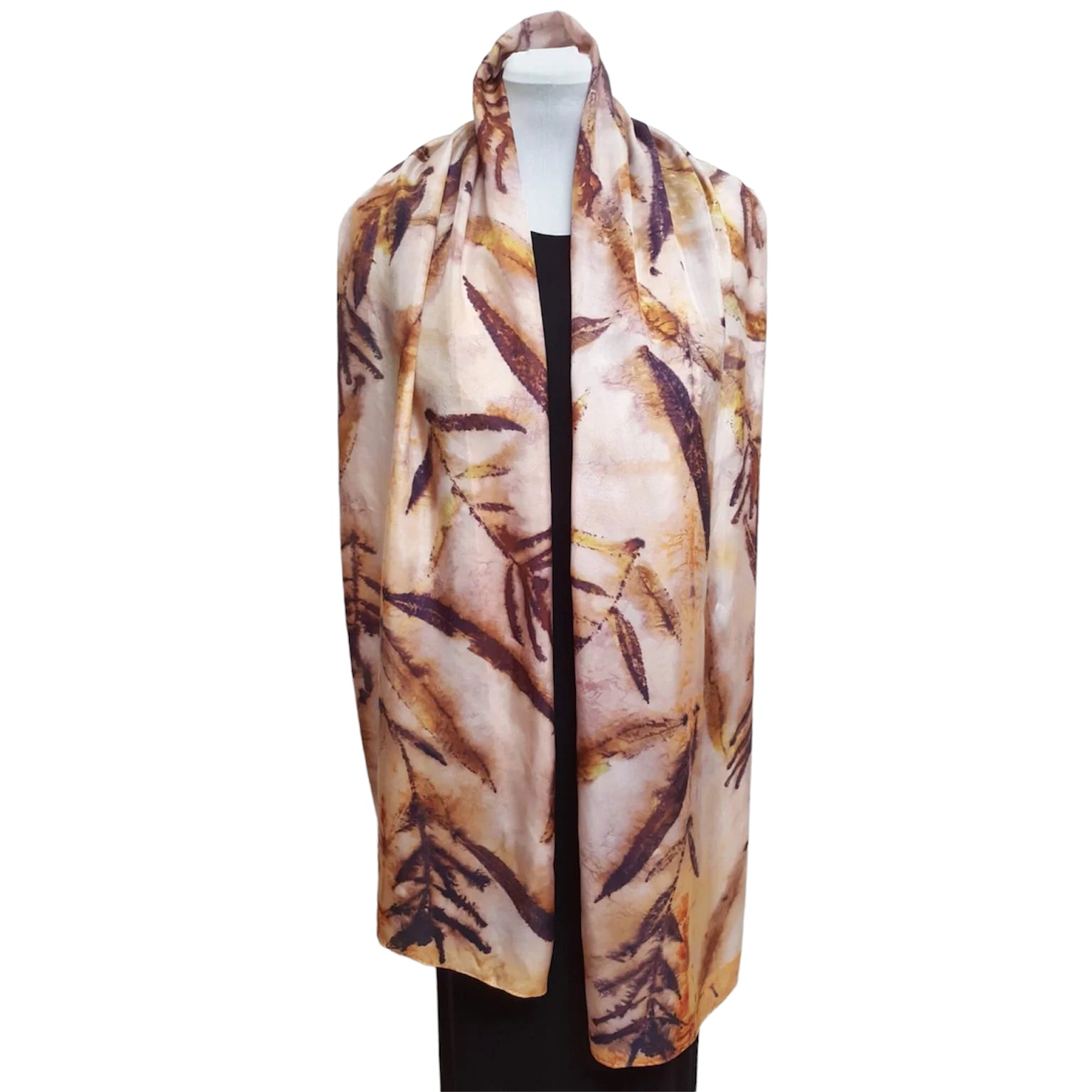 Fireweed Silk Scarf - Eco Printed Natural Dyed Botanical Scarf