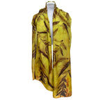 Fireweed Eco-Printed Silk Scarf - Hand Dyed Chartreuse Botanical