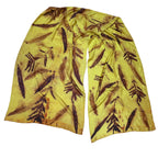 Fireweed Eco-Printed Silk Scarf - Hand Dyed Chartreuse Botanical
