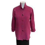 Fuchsia Linen Big Shirt | Vintage Buttons | Soft Fit