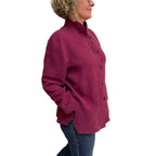 Fuchsia Linen Big Shirt | Vintage Buttons | Soft Fit