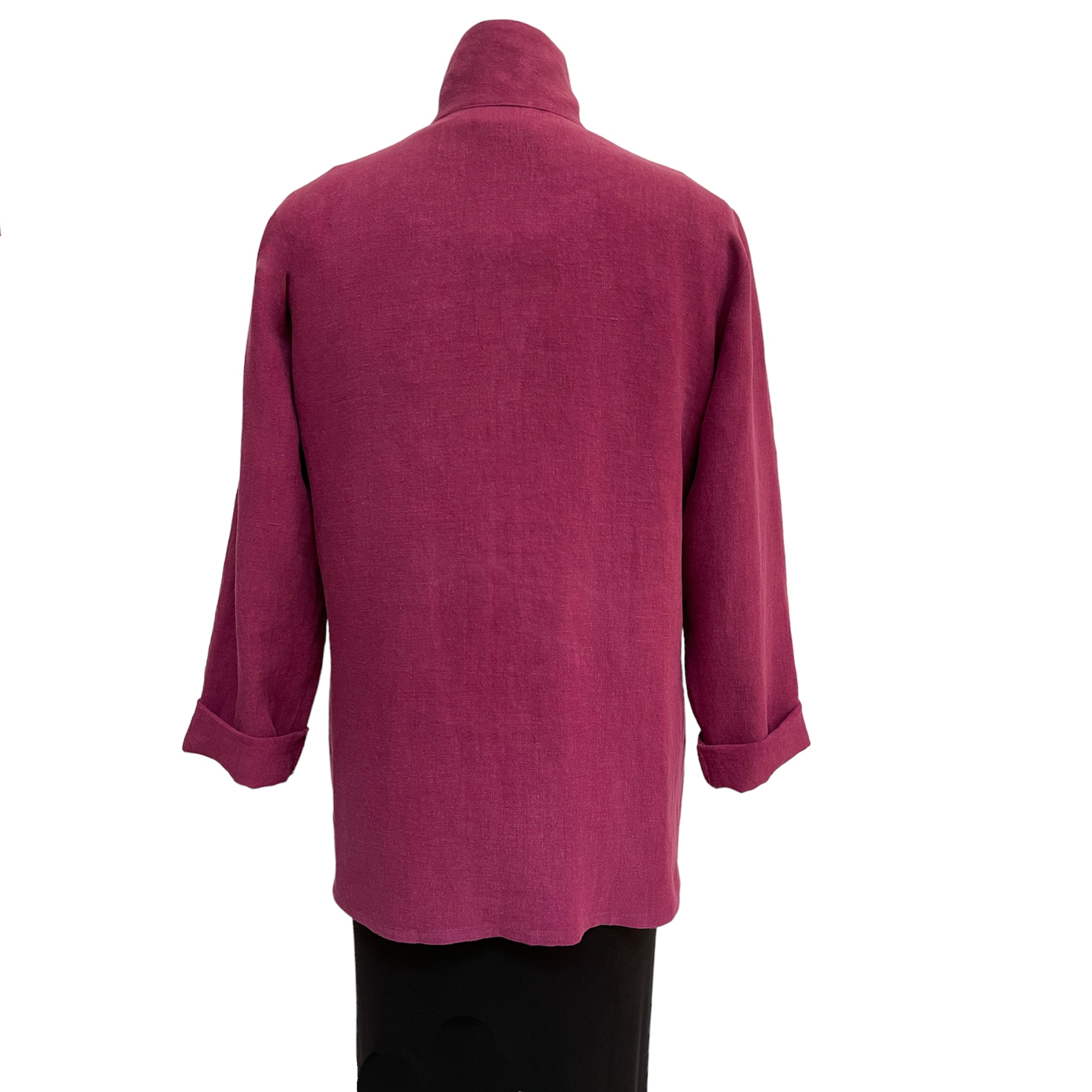 Fuchsia Linen Big Shirt | Vintage Buttons | Soft Fit