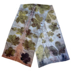Chestnut Eco-Printed Silk Scarf - Hand Dyed Botanical Rectangle Scarf