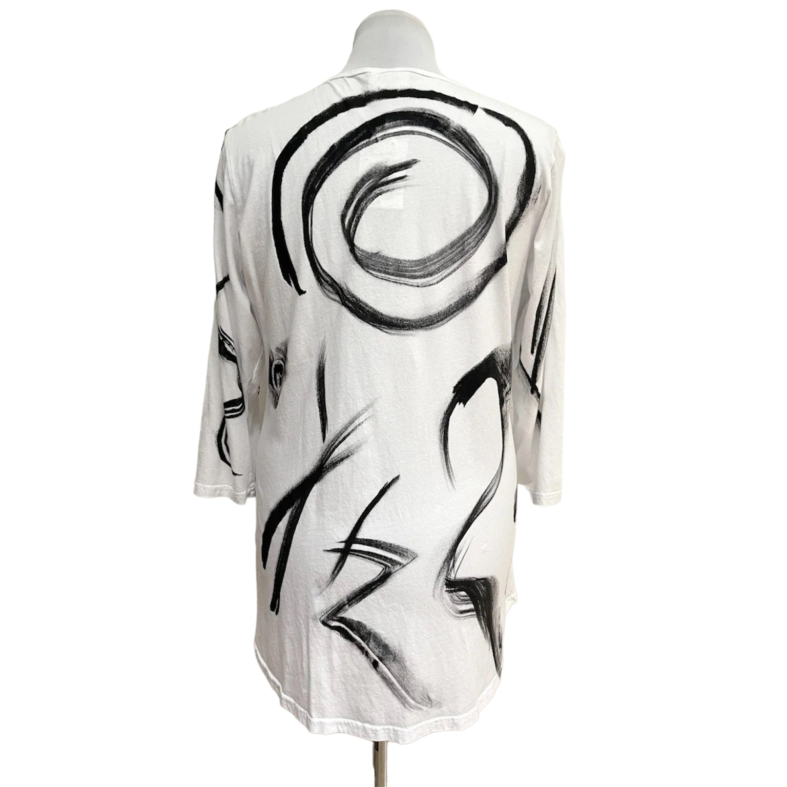 Black Art Tunic: Hand-Painted Cotton Tee