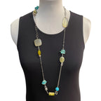 Turquoise Gem Necklace - Sterling Silver Multi-Stone Artisan Jewelry